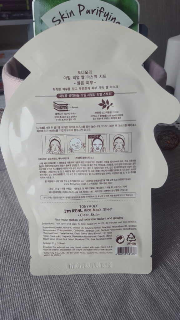 TONYMOLY I’m REAL Rice Mask Sheet