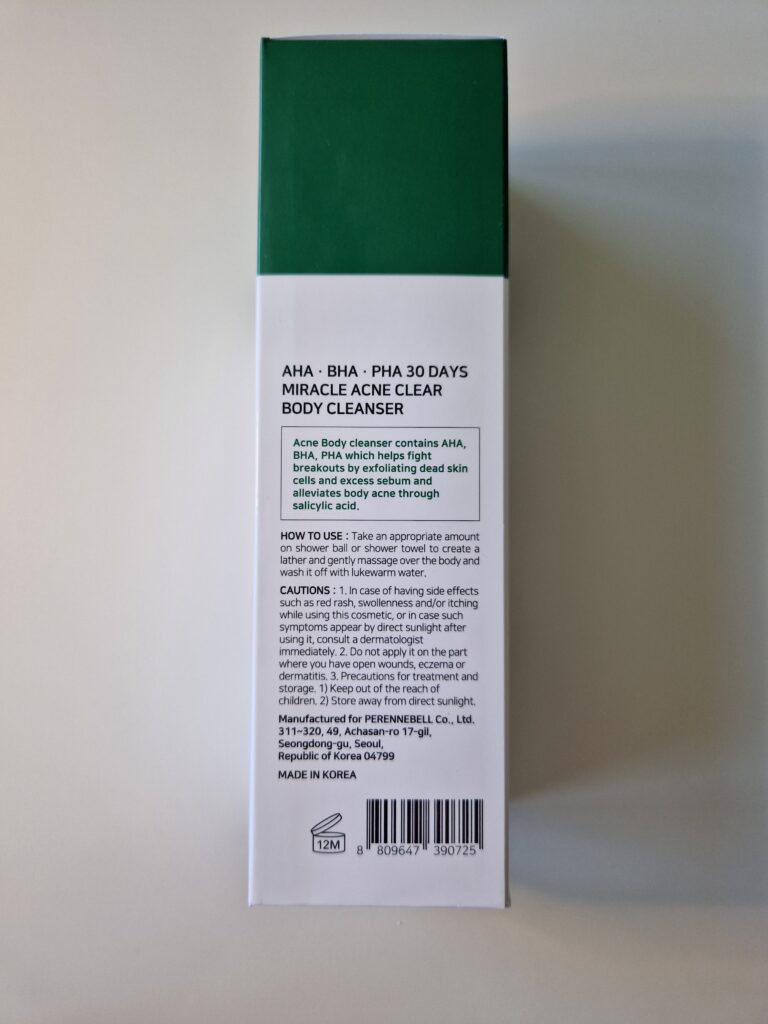 Ich habe den SOME BY MI AHA BHA PHA 30 Days Miracle Acne Clear Body Cleanser getestet.